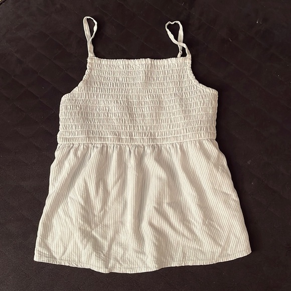 Abercrombie Kids Babydoll Tank Top. Thin Light Blue & White Stripes. Size 13/14 - Picture 1 of 10